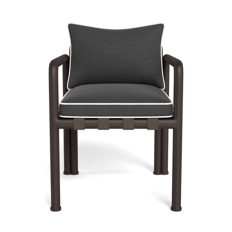 Parker Dining Chair | Aluminum Bronze, Panama Grafito, Panama Blanco