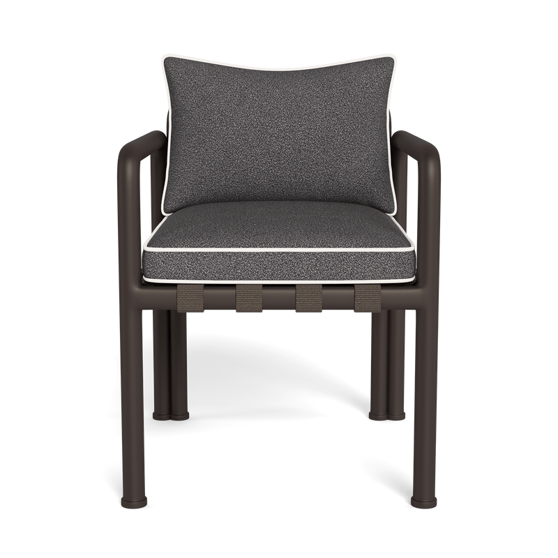 Parker Dining Chair | Aluminum Bronze, Riviera Slate, Panama Blanco