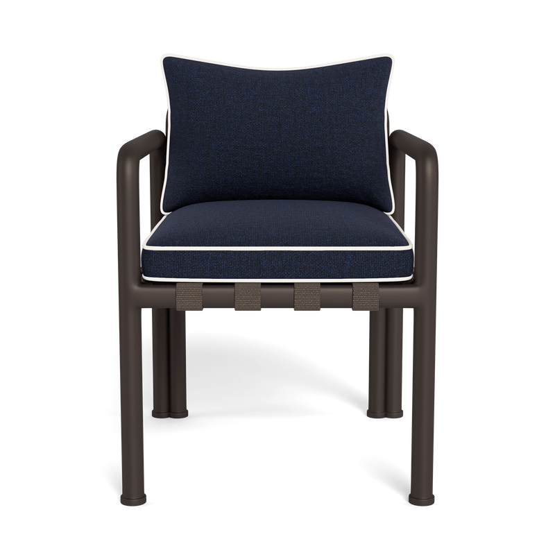 Parker Dining Chair | Aluminum Bronze, Siesta Indigo, Panama Blanco