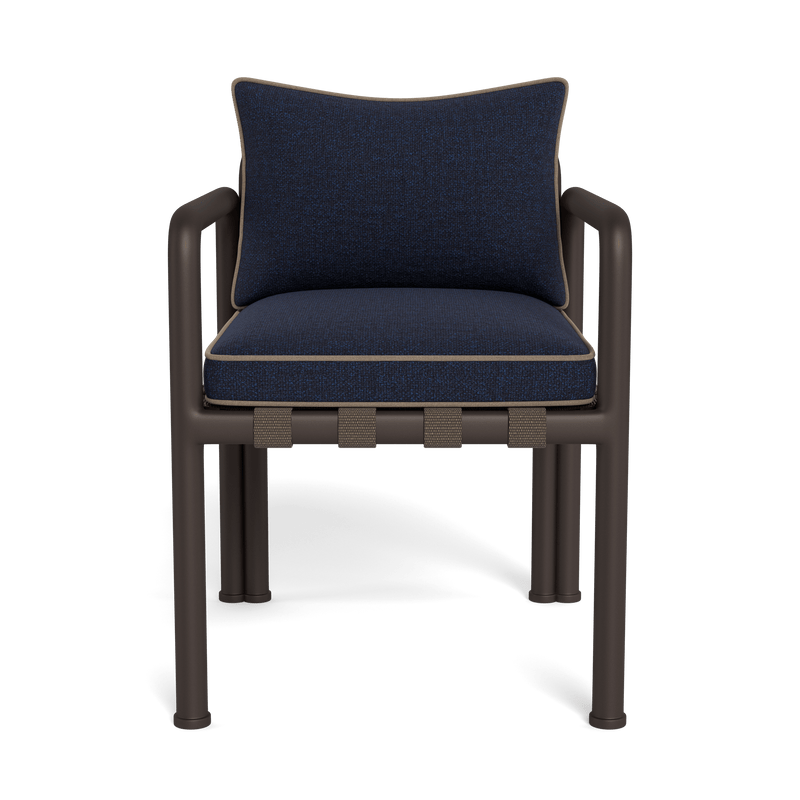 Parker Dining Chair | Aluminum Bronze, Siesta Indigo, Panama Coco