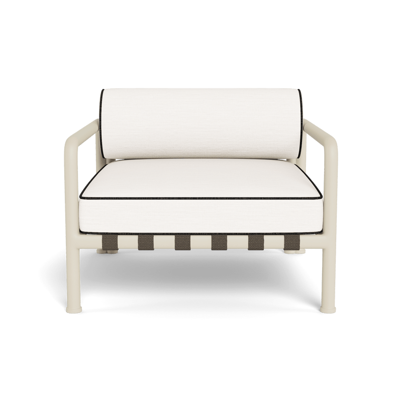 Parker Lounge Chair | Aluminum Bone, Panama Blanco, Copacabana Midnight