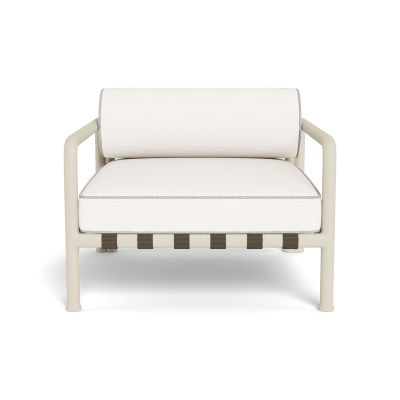 Parker Lounge Chair | Aluminum Bone, Panama Blanco, Copacabana Sand