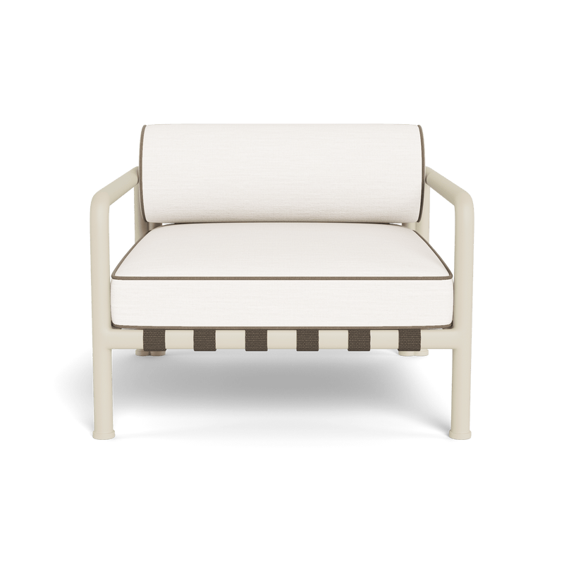 Parker Lounge Chair | Aluminum Bone, Panama Blanco, Panama Coco