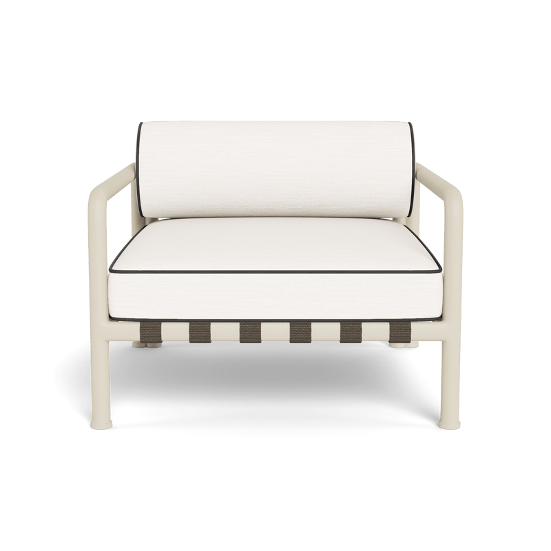 Parker Lounge Chair | Aluminum Bone, Panama Blanco, Panama Grafito