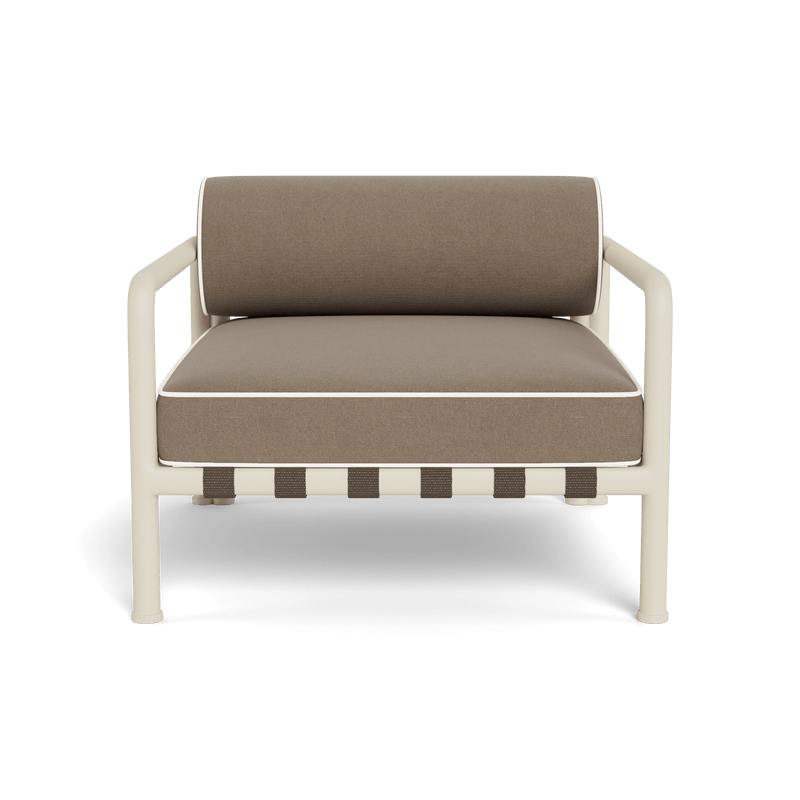 Parker Lounge Chair | Aluminum Bone, Panama Coco, Panama Blanco