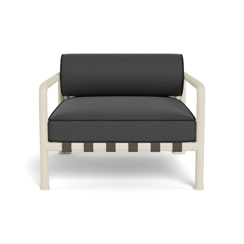 Parker Lounge Chair | Aluminum Bone, Panama Grafito, Copacabana Midnight