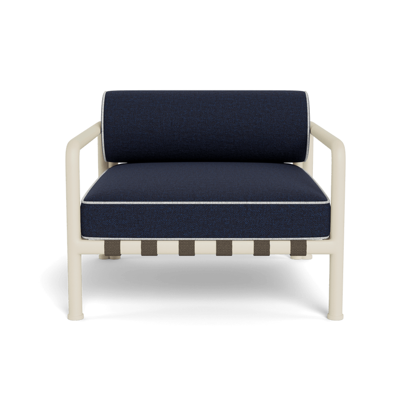 Parker Lounge Chair | Aluminum Bone, Siesta Indigo, Copacabana Sand