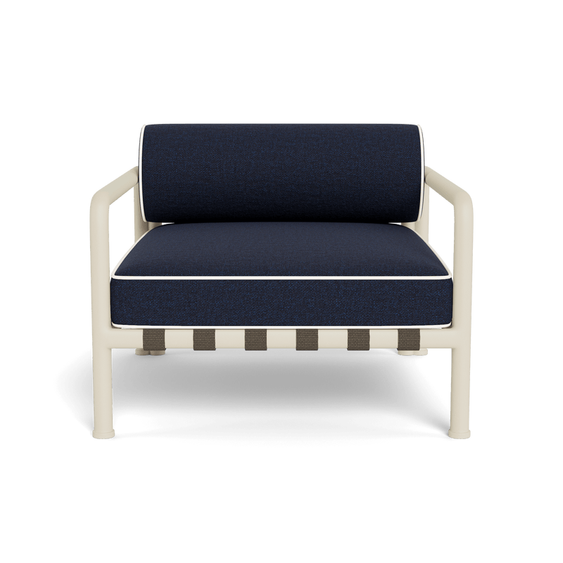 Parker Lounge Chair | Aluminum Bone, Siesta Indigo, Panama Blanco