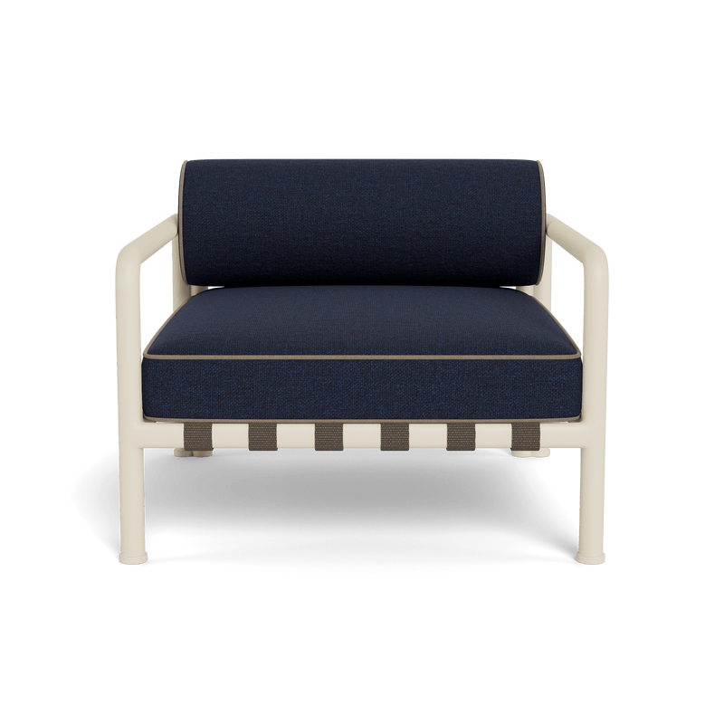 Parker Lounge Chair | Aluminum Bone, Siesta Indigo, Panama Coco