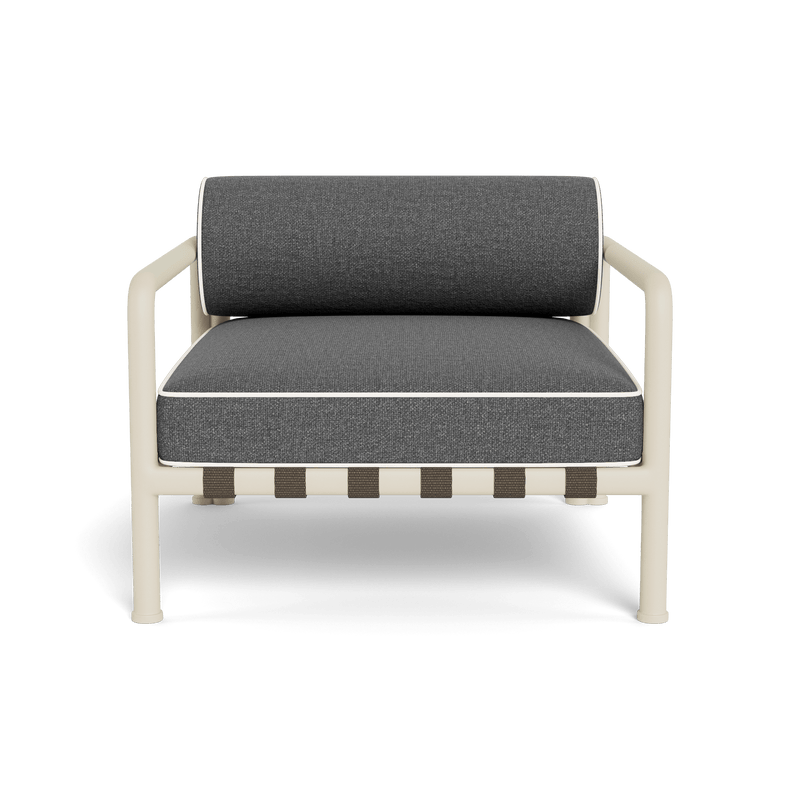 Parker Lounge Chair | Aluminum Bone, Siesta Slate, Panama Blanco