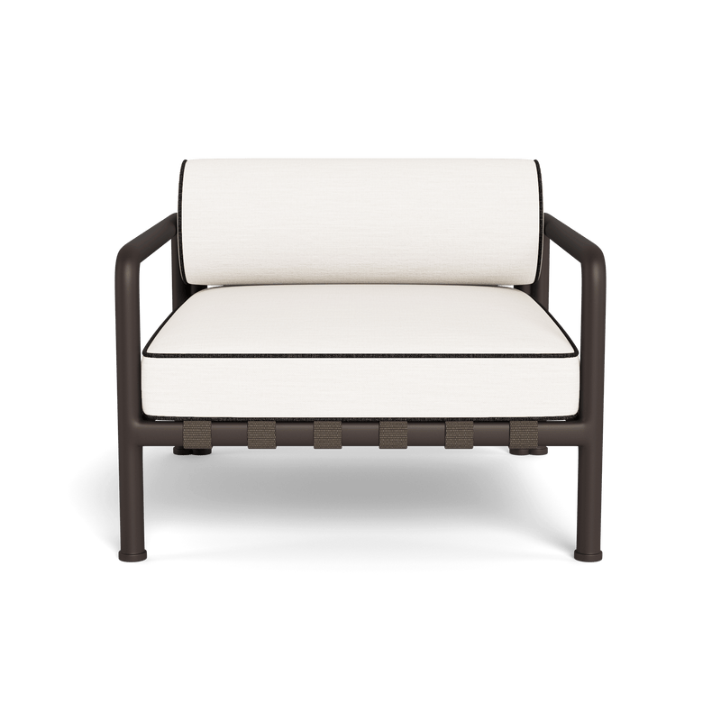 Parker Lounge Chair | Aluminum Bronze, Panama Blanco, Copacabana Midnight