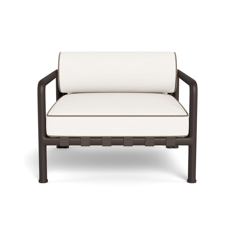 Parker Lounge Chair | Aluminum Bronze, Panama Blanco, Panama Coco