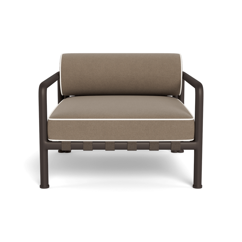 Parker Lounge Chair | Aluminum Bronze, Panama Coco, Panama Blanco