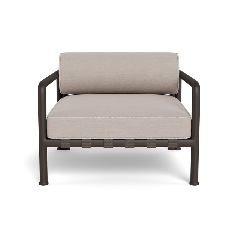 Parker Lounge Chair | Aluminum Bronze, Panama Marble, Copacabana Sand