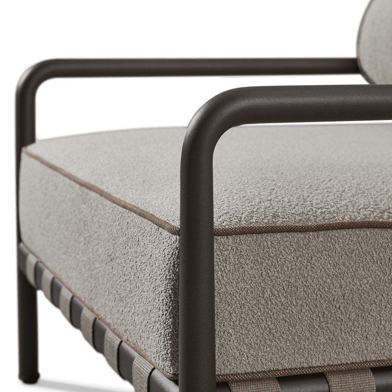 Parker Lounge Chair | Aluminum Bronze, Riviera Stone, Panama Coco