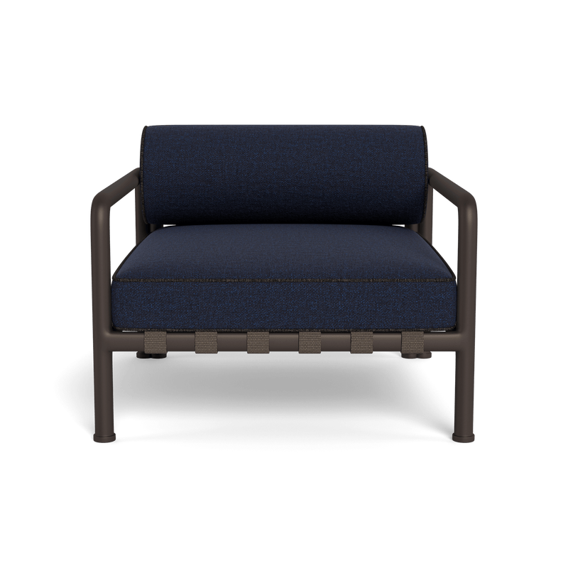 Parker Lounge Chair | Aluminum Bronze, Siesta Indigo, Copacabana Midnight