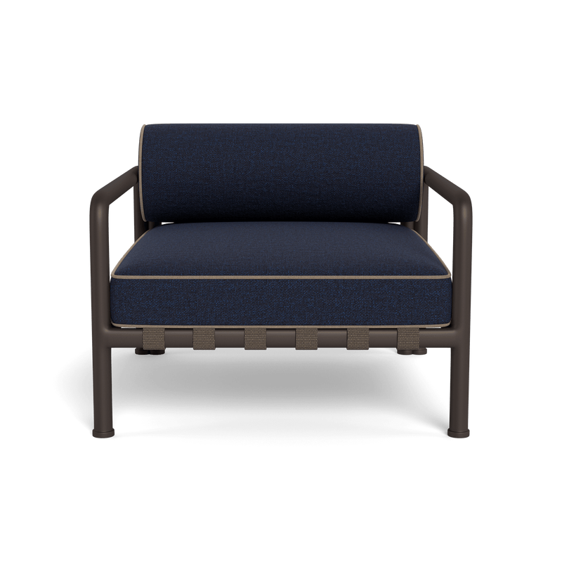 Parker Lounge Chair | Aluminum Bronze, Siesta Indigo, Panama Coco