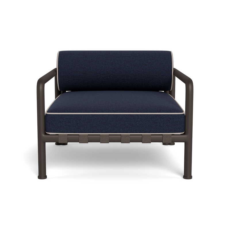 Parker Lounge Chair | Aluminum Bronze, Siesta Indigo, Panama Marble