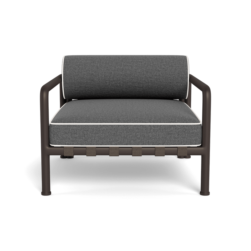 Parker Lounge Chair | Aluminum Bronze, Siesta Slate, Panama Blanco