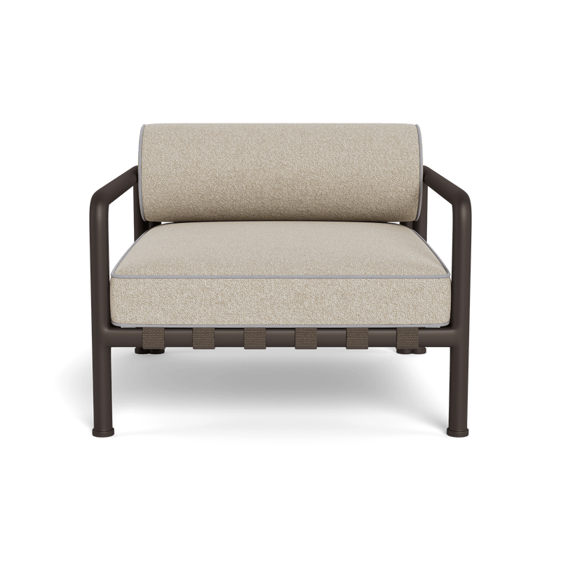 Parker Lounge Chair | Aluminum Bronze, Siesta Taupe, Panama Cloud