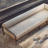 Parker Rectangle Coffee Table | Aluminum Bone, Travertine Dark Grey,