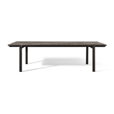 Parker Rectangle Dining Table 110" | Aluminum Bone, Travertine Dark Grey,