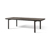 Parker Rectangle Dining Table 110" | Aluminum Bone, Travertine Dark Grey,