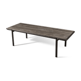 Parker Rectangle Dining Table 110" | Aluminum Bone, Travertine Dark Grey,