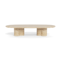 Porto Travertine Pill Coffee Table