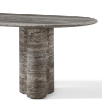 Porto Travertine Pill Dining Table 120"