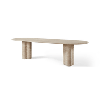 Porto Travertine Pill Dining Table 120"