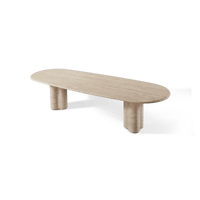Porto Travertine Pill Dining Table 120"