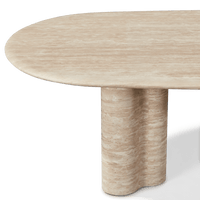 Porto Travertine Pill Dining Table 120"