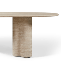 Porto Travertine Pill Dining Table 120"