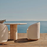 Porto Travertine Pill Dining Table 120" | Travertine Natural, ,