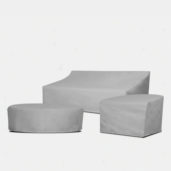Porto Travertine Pill Dining Table 120" - Weather Cover | Surlast Grey, ,