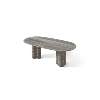 Porto Travertine Pill Dining Table 84"