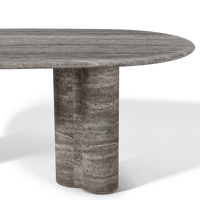 Porto Travertine Pill Dining Table 84"