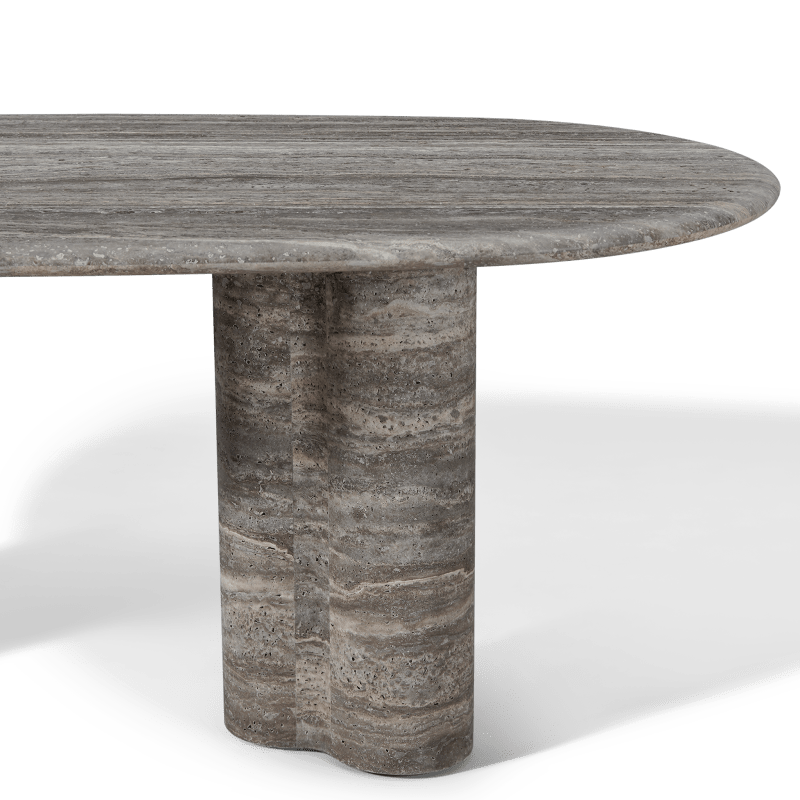 Porto Travertine Pill Dining Table 84"