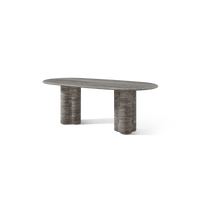 Porto Travertine Pill Dining Table 84"