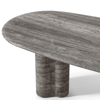Porto Travertine Pill Dining Table 84"