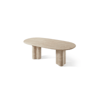Porto Travertine Pill Dining Table 84"