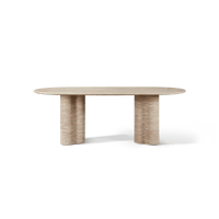 Porto Travertine Pill Dining Table 84"