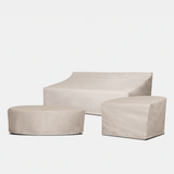 Porto Travertine Pill Dining Table 84" - Weather Cover | Surlast Sand, ,