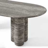 Porto Travertine Pill Dining Table 96"