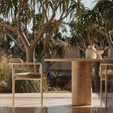 Porto Travertine Pill Dining Table 96" | Travertine Natural, ,
