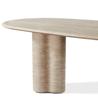 Porto Travertine Pill Dining Table 96"