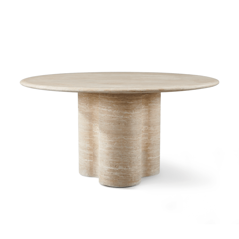 Porto Travertine Round Dining Table 60"