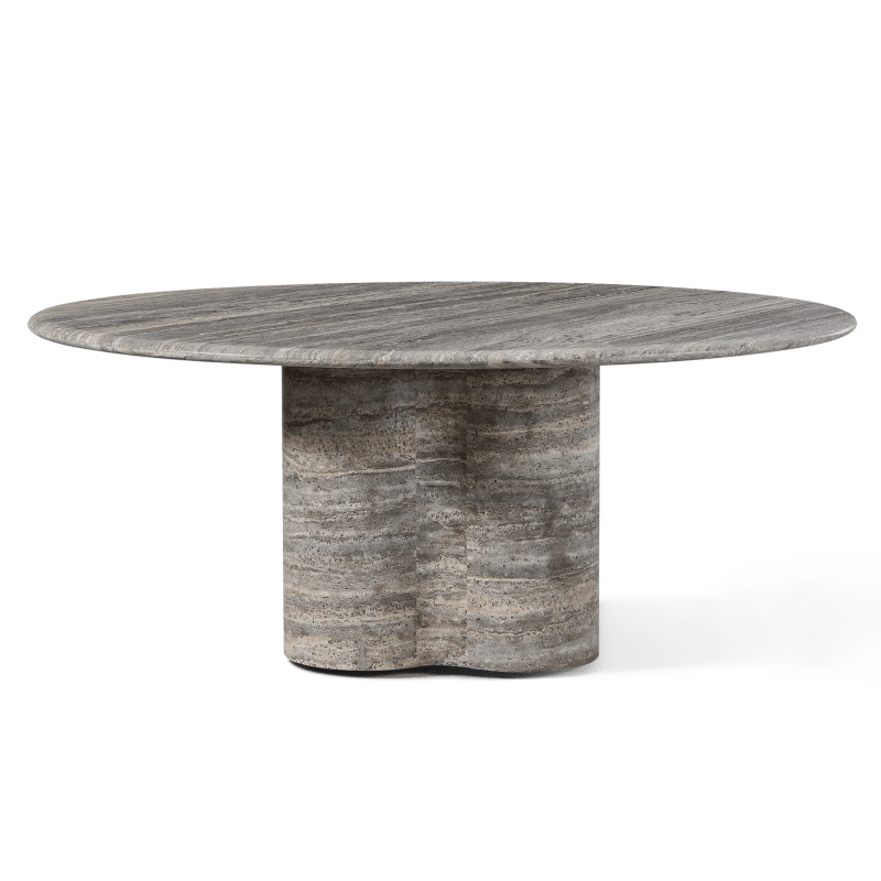 Porto Travertine Round Dining Table 72"