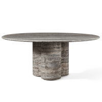Porto Travertine Round Dining Table 72"